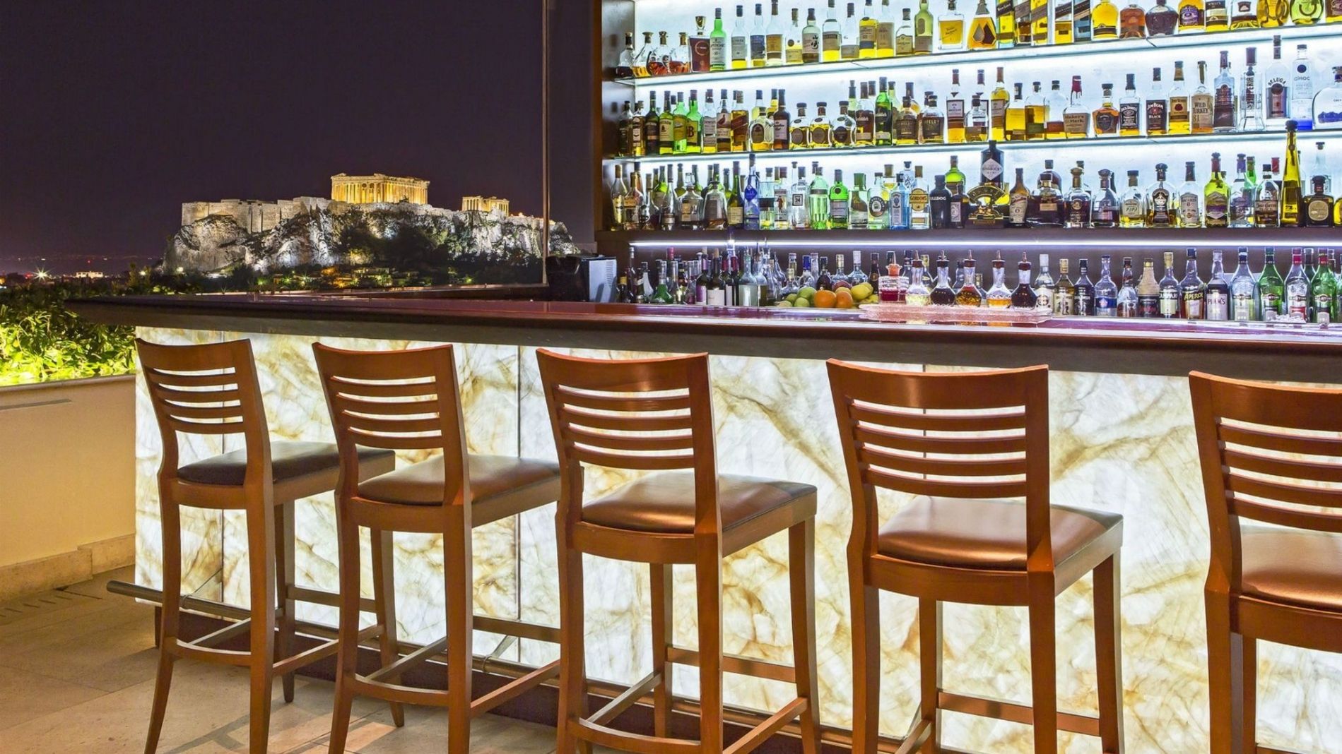 GB Roof Garden Bar Hotel Grande Bretagne Athens Acropolis view