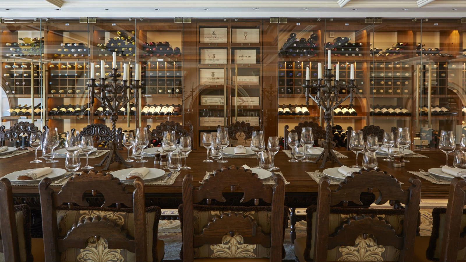 19 century table at the Wine Library - private wine tastings and food pairings at the GB Corner Gifts and Flavors concept store of Hotel Grande Bretagne Athens